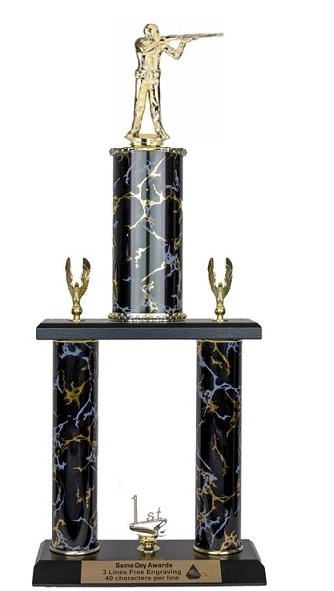 2 Post <BR>Male Trap Shooter Trophy<BR> 18-22 Inches<BR> 10 Colors