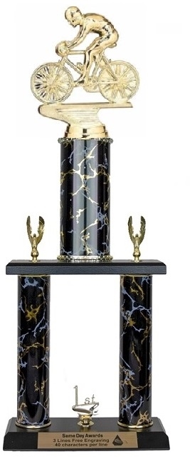 2 Post <BR>Male Racing Bike Trophy<BR> 18-22 Inches<BR> 10 Colors