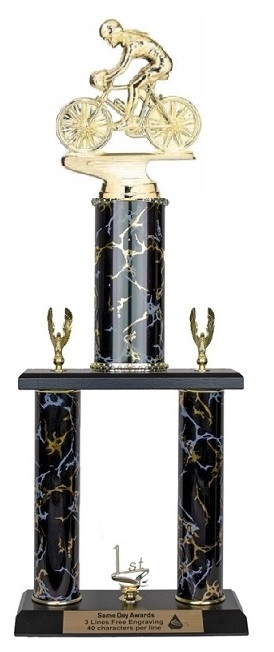 2 Post <BR>Female Racing Bike Trophy<BR> 18-22 Inches<BR> 10 Colors