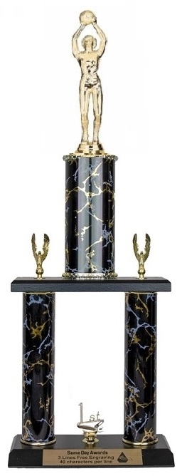 2 Post Trophy  <BR>Female Shooter Basketball <BR> 18-22 Inches<BR> 10 Colors
