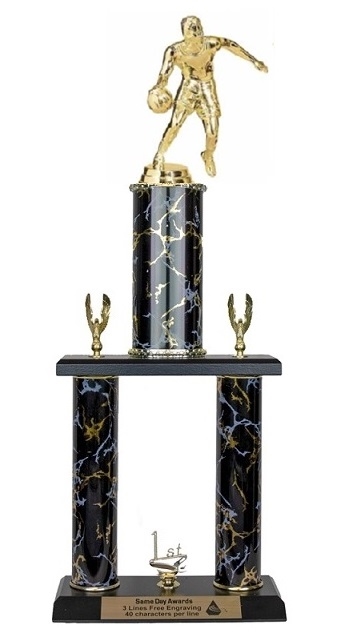 2 Post Trophy  <BR>Male Dribble Basketball <BR> 18-22 Inches<BR> 10 Colors