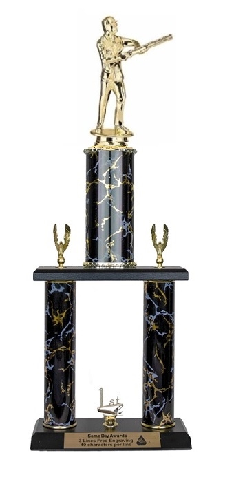 2 Post <BR>Male Skeet Shooter Trophy<BR> 18-22 Inches<BR> 10 Colors