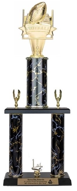 2 Post <BR>Banner Football Trophy<BR> 18-23 Inches<BR> 9 Colors