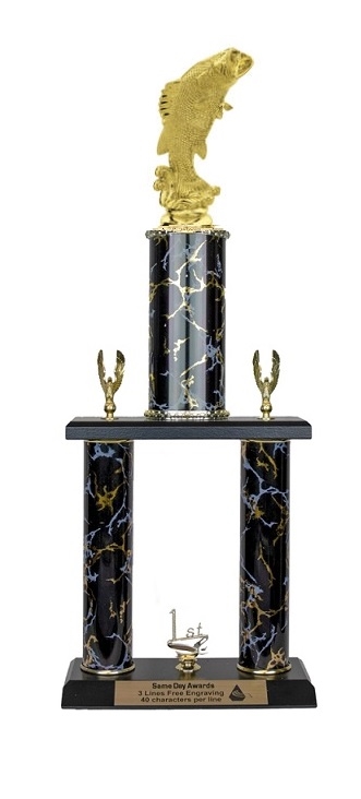 2 Post <BR>Standing Bass Trophy<BR> 18-22 Inches<BR> 10 Colors