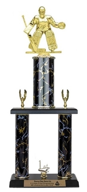 2 Post <BR>Goalie Ice Hockey Trophy<BR> 18-22 Inches<BR> 10 Colors