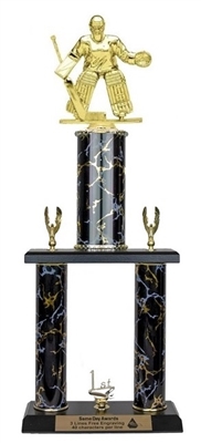 2 Post <BR>Goalie Ice Hockey Trophy<BR> 18-22 Inches<BR> 10 Colors