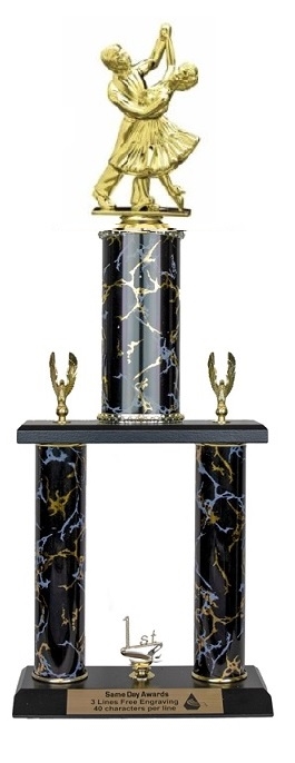 2 Post <BR>Dancing Couple Trophy<BR> 18-22 Inches<BR> 10 Colors