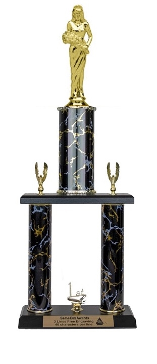 2 Post <BR>Beauty Queen Trophy<BR> 18-22 Inches<BR> 10 Colors