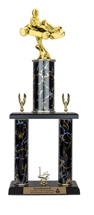 2 Post <BR>Go Kart Trophy<BR> 18-22 Inches<BR> 10 Colors