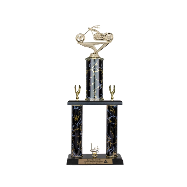 2 Post <BR>Chopper Motorcycle Trophy<BR> 18-22 Inches<BR> 10 Colors