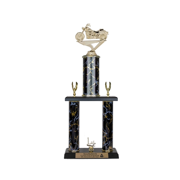 2 Post <BR>Soft Tail Motorcycle Trophy<BR> 18-22 Inches<BR> 10 Colors