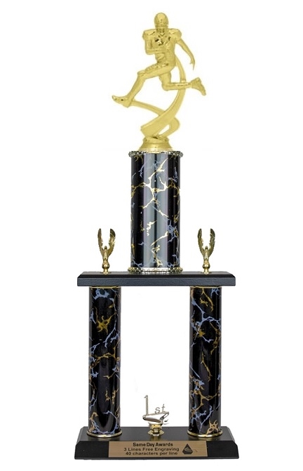 2 Post <BR>Motion Running Back Football Trophy<BR> 18-23 Inches<BR> 9 Colors
