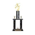2 Post <BR> Male Motion Soccer Trophy<BR> 18-23 Inches<BR> 10 Colors