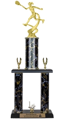 2 Post  Trophy<BR>Female Motion Tennis <BR> 18-22 Inches<BR> 10 Colors