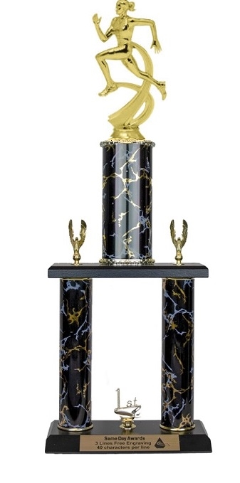 2 Post Trophy<BR>Female Motion Track <BR> 18-22 Inches<BR> 10 Colors