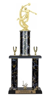 2 Post Trophy<BR>Female Motion Volleyball <BR> 18-22 Inches<BR> 10 Colors