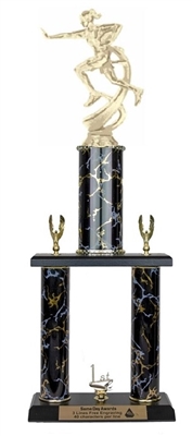2 Post <BR> Female Motion Flag Football Trophy<BR> 18-23 Inches<BR> 9 Colors