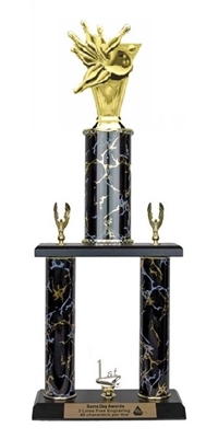 2 Post <BR> Bowling Theme Trophy<BR> 18-22 Inches<BR> 10 Colors