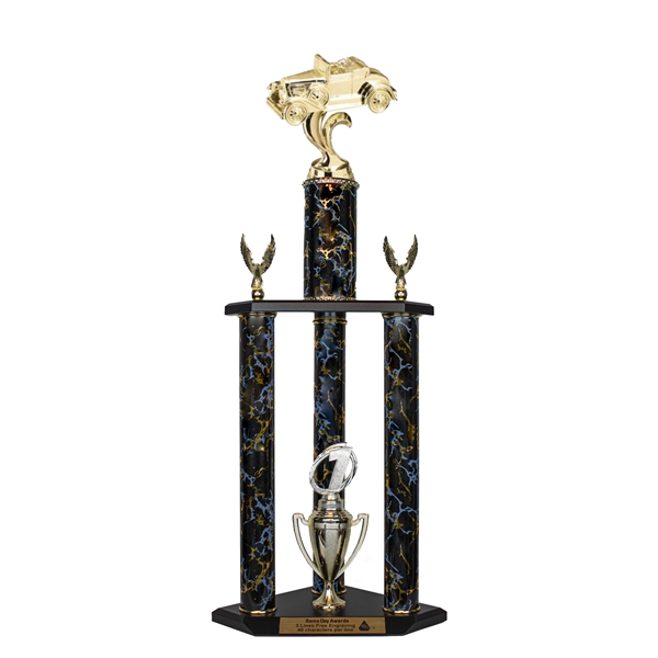 3 Column <BR> Roadster Trophy <BR> 26 to 36 Inches<BR> 10 Colors