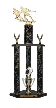 3 Column Trophy<BR> Double Tug O War<BR> 26 to 36 Inches<BR> 10 Colors