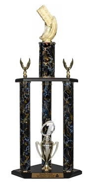 3 Column Trophy<BR> Domino<BR> 26 to 32 Inches<BR> 10 Colors