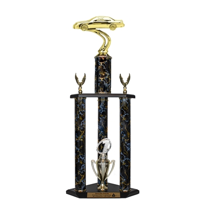 3 Column <BR> Stock Car Trophy <BR> 26 to 36 Inches<BR> 10 Colors