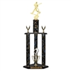 3 Column Trophy<BR> Male Motion Batter<BR> 26 to 36 Inches<BR> 10 Colors