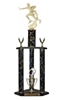 3 Column Trophy<BR> Male Motion Flag Football<BR> 26 to 36 Inches<BR> 10 Colors