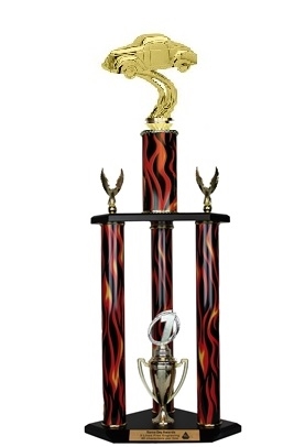 3 Column Flame Trophy<BR> Gas Coupe Trophy <BR> 26 to 32 Inches