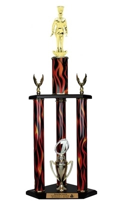 3 Column Flame Trophy<BR> Chef<BR> 26 to 32 Inches