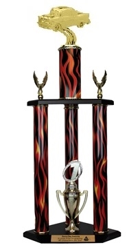 3 Column Flame Trophy<BR> 57 Chevy Trophy <BR> 26 to 32 Inches