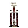 3 Column Flame Trophy<BR> Raging Bull <BR> 26 to 32 Inches