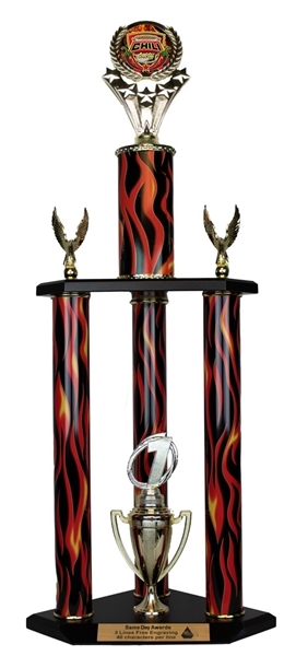 3 Column Flame Trophy<BR> #2 Chili Cook Off<BR>Or Custom Logo Trophy<BR> 26 to 36 Inches