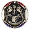 3 Color Die Cast<BR>Auto Racing  Medal<BR> Gold Only<BR> 2 Inches