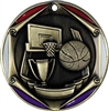 3 Color Die Cast<BR> Basketball Medal<BR> Gold/Silver/Bronze<BR> 2  Inches