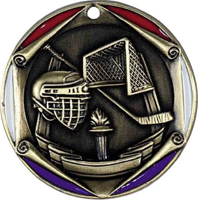 3 Color Die Cast<BR> Hockey Medal<BR> Gold/Silver/Bronze<BR> 2  Inches