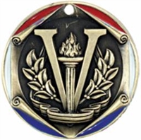 3 Color Die Cast<BR> Victory Medal<BR> Gold/Silver/Bronze<BR> 2  Inches