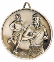 Highest Quality Die Cast<BR> Male Cross Country Medal<BR> Gold/Silver/Bronze<BR> 2.5 Inches