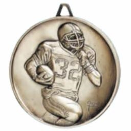 Highest Quality Die Cast<BR> Football Medal<BR> Gold/Silver/Bronze<BR> 2.5 Inches