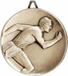 Highest Quality Die Cast<BR> Male Track Medal<BR> Gold/Silver/Bronze<BR> 2.5 Inches