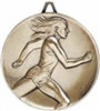 Highest Quality Die Cast<BR> Female Track Medal<BR> Gold/Silver/Bronze<BR> 2.5 Inches