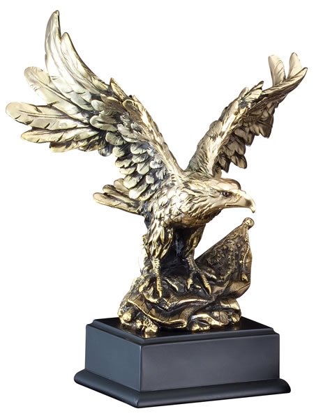 Gold Flag<BR> Eagle Trophy<BR> 7.5 Inches