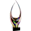 Two Point Rising<BR> Art Glass Trophy<BR> 16.75 Inches
