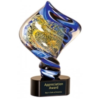 Tornado<BR> Art Glass Trophy<BR> 11 Inches