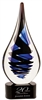 Raven Twisted Raindrop<BR> Art Glass Trophy<BR> 11.25 Inches
