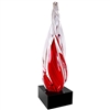 Red Candy Twist<BR> Art Glass Trophy<BR> 12 Inches