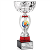 Silver & Red Basketball<BR> Or Custom Logo <BR> Metal Cup<BR> 11.75 to 13 Inches