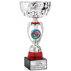 Silver & Red Football<BR> Or Custom Logo <BR> Metal Cup<BR> 11.75 to 13 Inches
