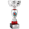 Silver & Red Racing<BR> Or Custom Logo <BR> Metal Cup<BR> 11.75 to 13 Inches