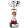 Silver & Red Pickleball Flame<BR> Or Custom Logo <BR> Metal Cup<BR> 11.75 to 13 Inches